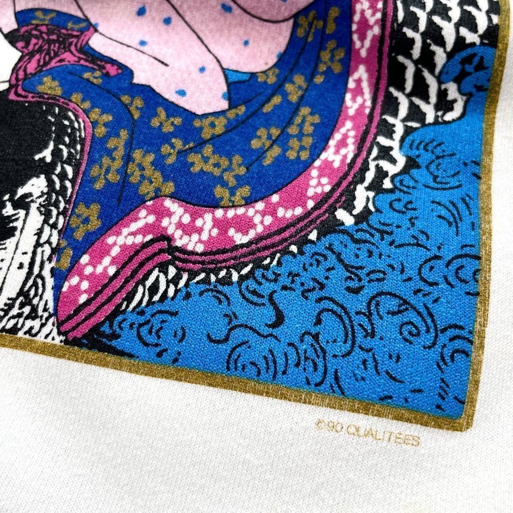 Vtg 90s Japanese Woodblock Print Sweatshirt, Ukiyo- Geisha Japan, Hanes USA XL - Picture 3 of 5